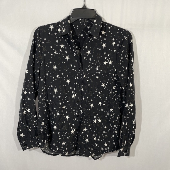 NEW Rails [ XS ] Noemi Star Button Down Long Sleeve Blouse‎ in Black Galaxy - Picture 6 of 16